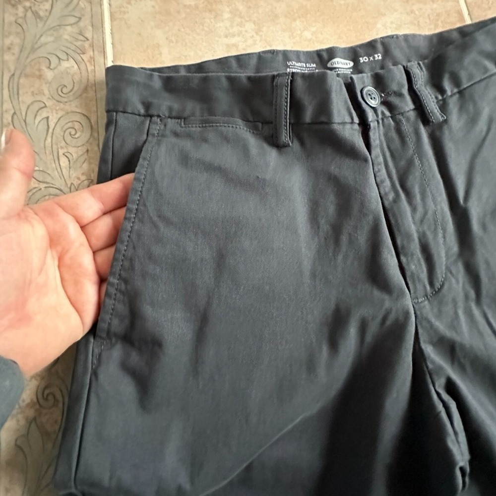 OLD NAVY Ultimate slim Built-in Flex Gray pants Men's size 30 x 32 New - Picture 5 of 7